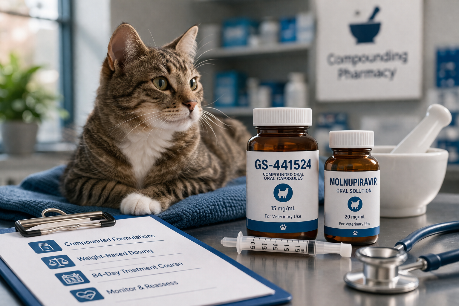 GS-441524 for FIP in Cats: What Veterinary Clinics Need to Know About Compounding, Dosing, and Access